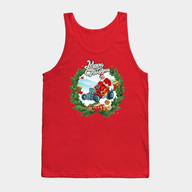 Santa driving A Hotrod Tank Top by Rossla Designs